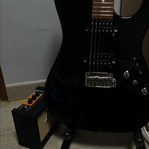 코로나 모던 플러스 블랙+오렌지 크러쉬 미니앰프+소니 유선 헤드셋