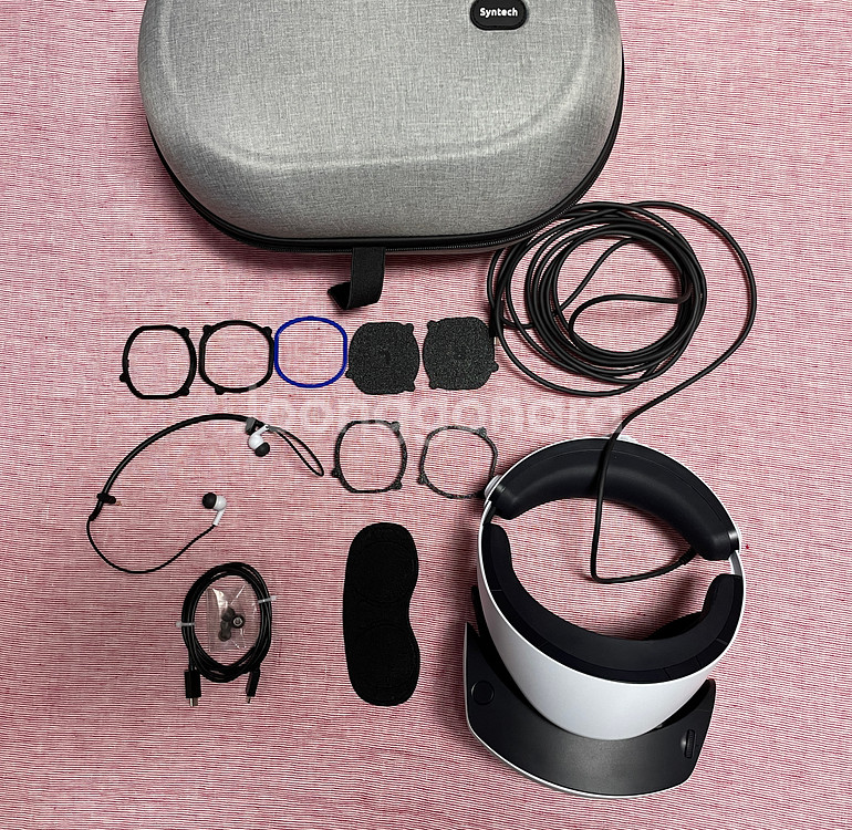 플스5 PSVR2 풀셋 정품충전기/렌즈가이드/신테크 보관가방--0