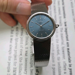 레어] 빈티지 오메가 드빌 네이비청판 실버스틸 여성용