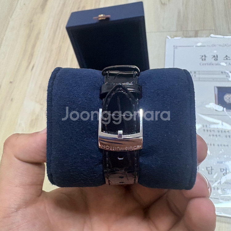 루이비통 땅부르 시계 풀파베 풀다이아 악어가죽 스트랩--2