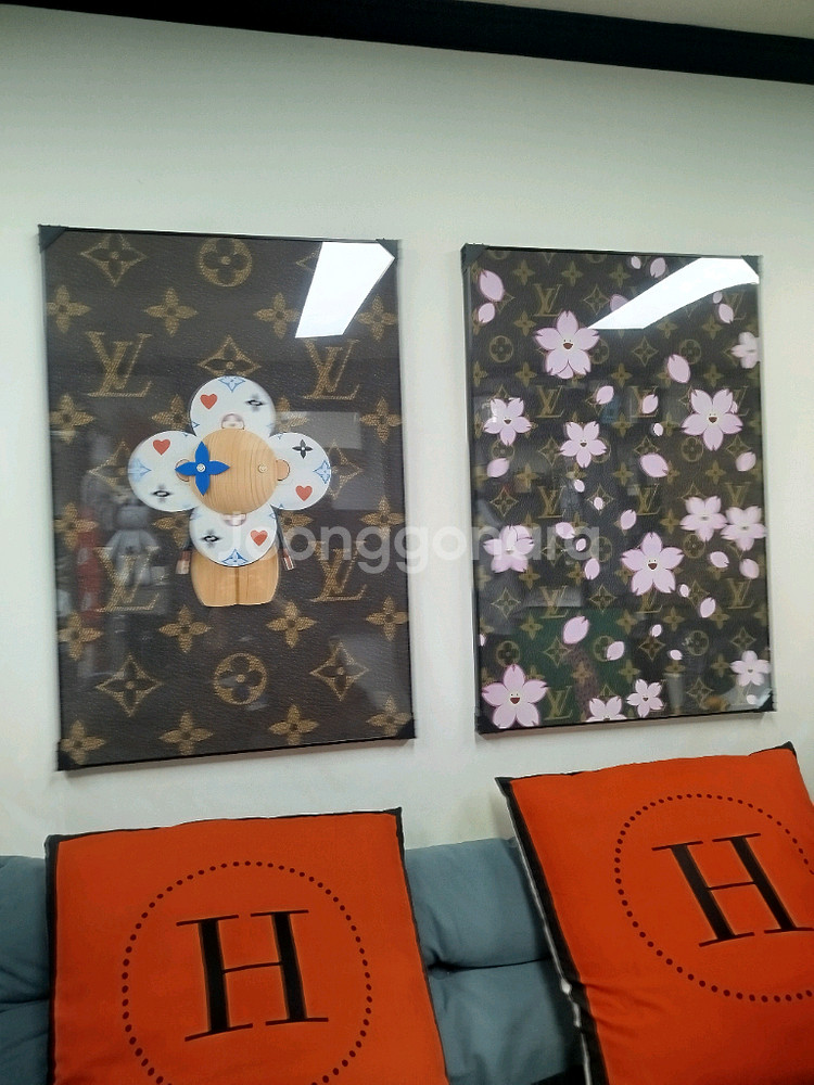 루이비통 모노그램 대형 그림 액자 팝아트 인테리어소품 인테리어액자 명품그림 명품액자 가방 지갑 카이카이키키 꽃그림--4