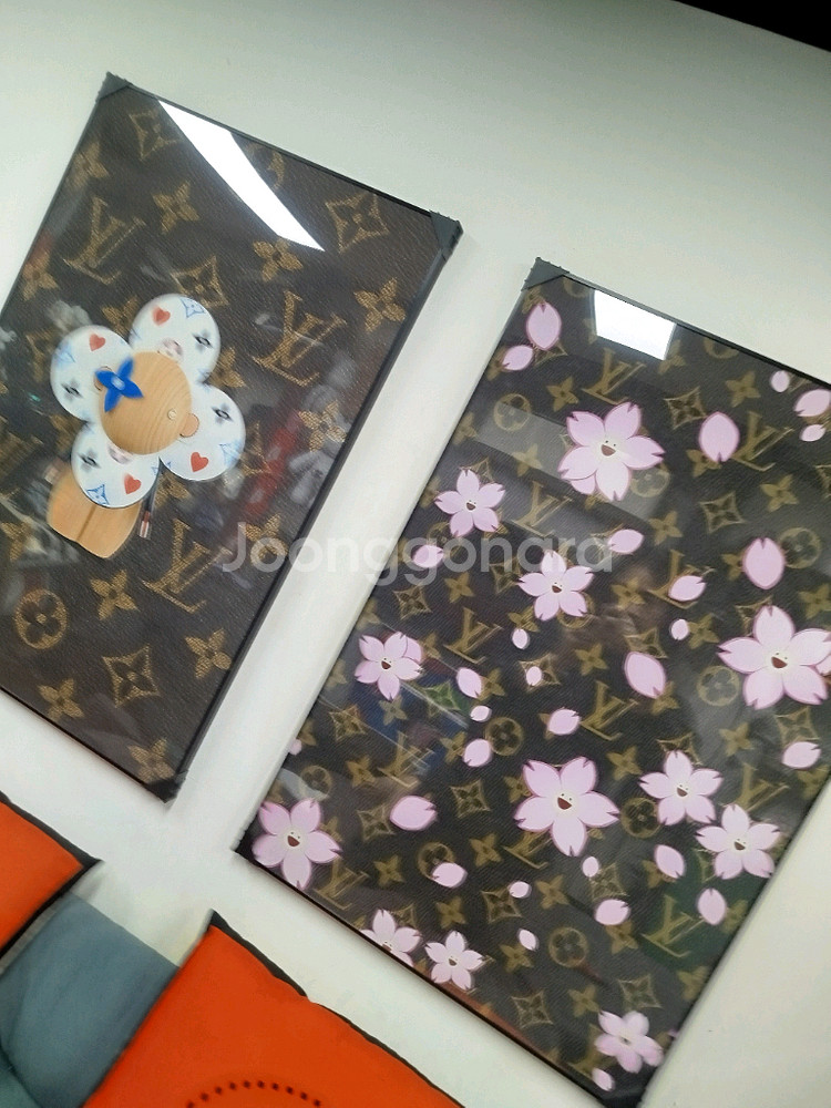 루이비통 모노그램 대형 그림 액자 팝아트 인테리어소품 인테리어액자 명품그림 명품액자 가방 지갑 카이카이키키 꽃그림--6