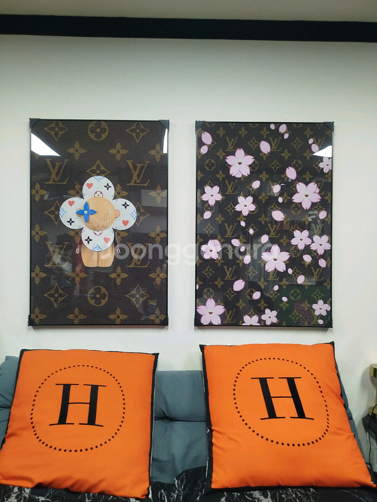 루이비통 모노그램 대형 그림 액자 팝아트 인테리어소품 인테리어액자 명품그림 명품액자 가방 지갑 카이카이키키 꽃그림--8