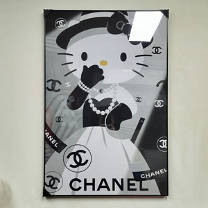 헬로키티 샤넬그림 샤넬액자 키티그림 키티액자 대형 그림 액자 팝아트 인테리어소품 인테리어액자 명품그림 명품액자