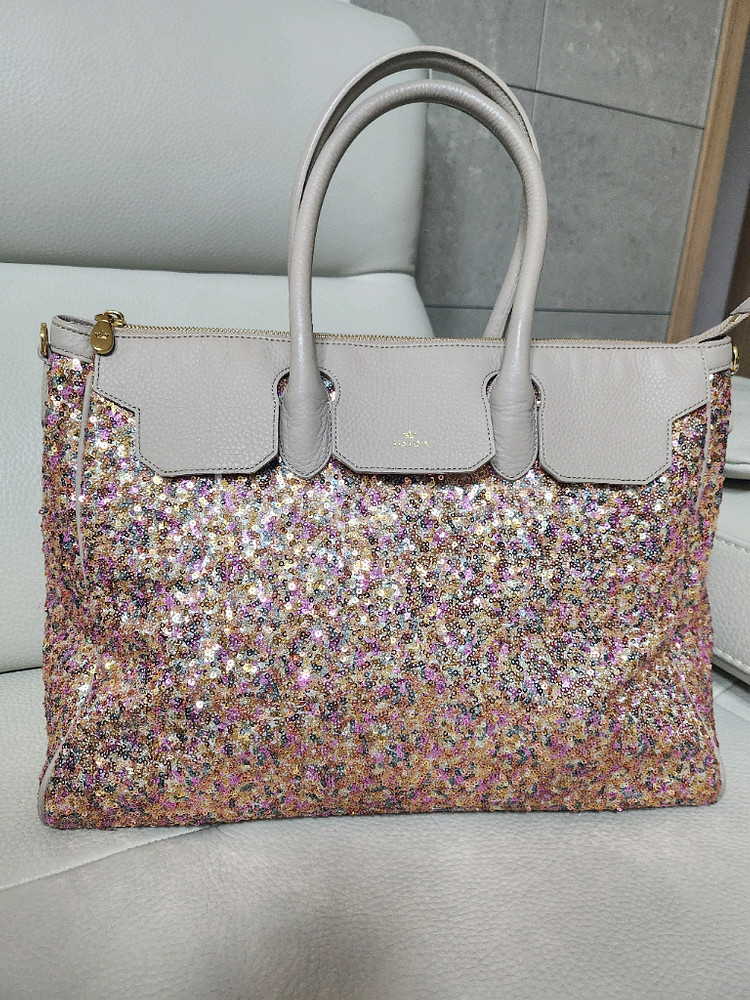 제이에스티나 스팽글 토트백 숄더백 소가죽가방--0