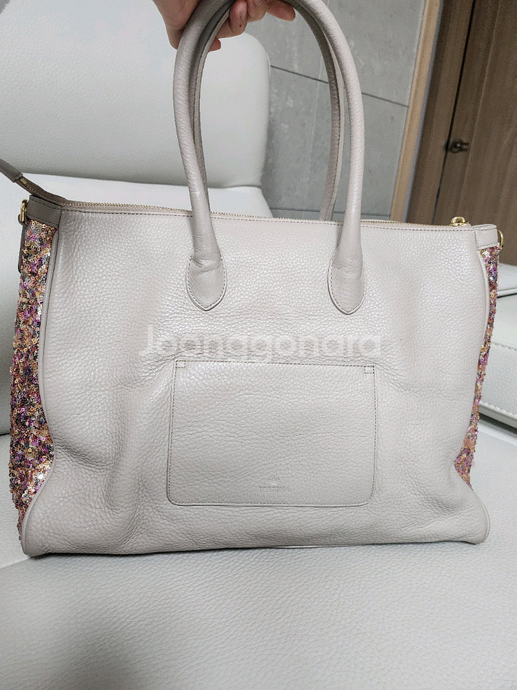 제이에스티나 스팽글 토트백 숄더백 소가죽가방--2