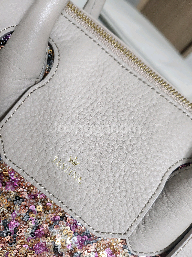 제이에스티나 스팽글 토트백 숄더백 소가죽가방--3