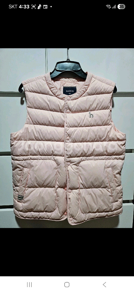 헤지스키즈 초경량패딩 조끼 145 거의새상품--0