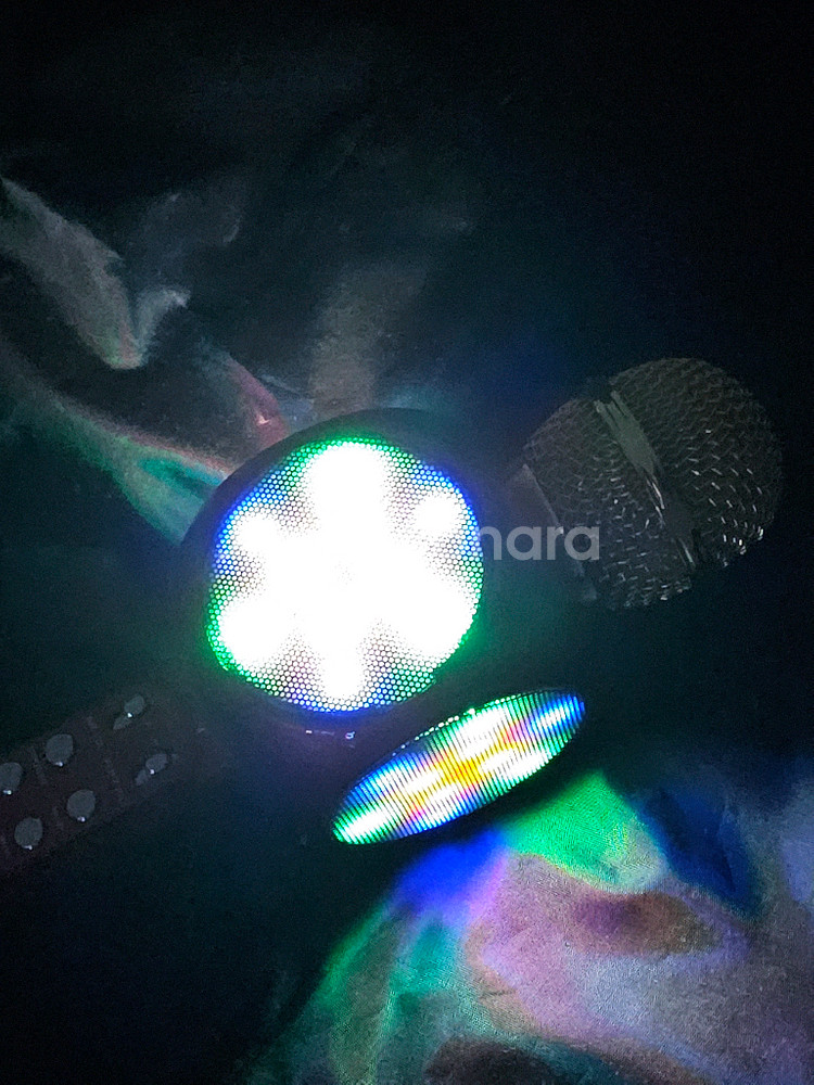 블루투스 LED 마이크 WSTER 골드 레드--5