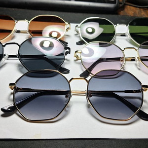 빈티지 선글라스 안경 팔각형 남녀공용 외출용 패션