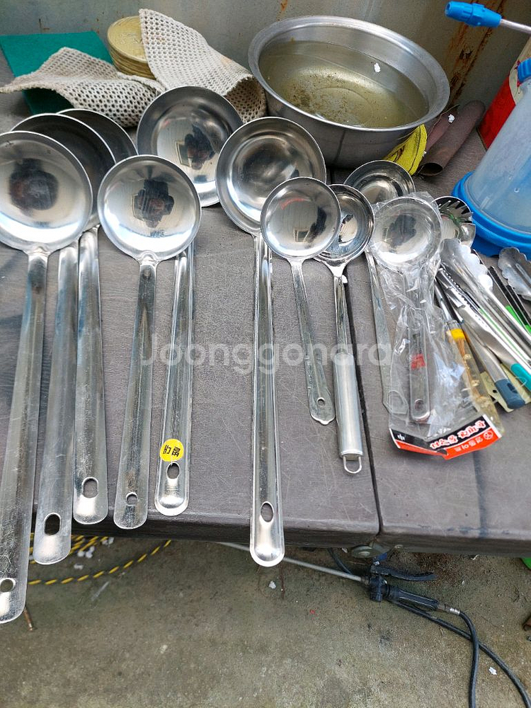 업소용 스테인리스 국자 집게 12개 7개 미사용--1