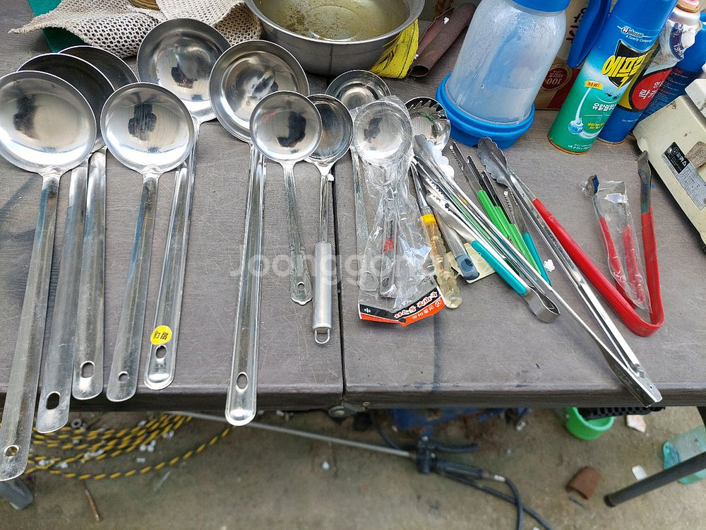 업소용 스테인리스 국자 집게 12개 7개 미사용--3