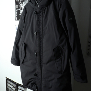 (M) 르까프 패딩 점퍼자켓 카프 덕다운 블랙 롱