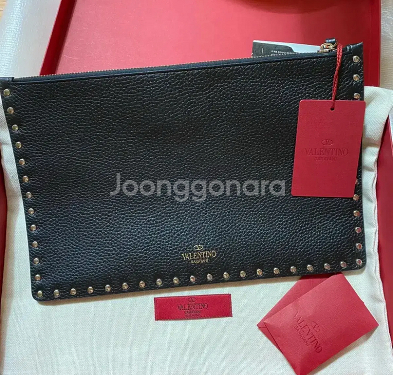 발렌티노 레더 클러치백--1