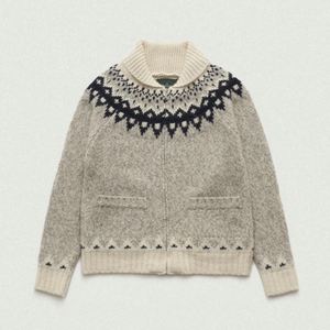 더바넷 Nordic Zip-Up Knit Cardigan
