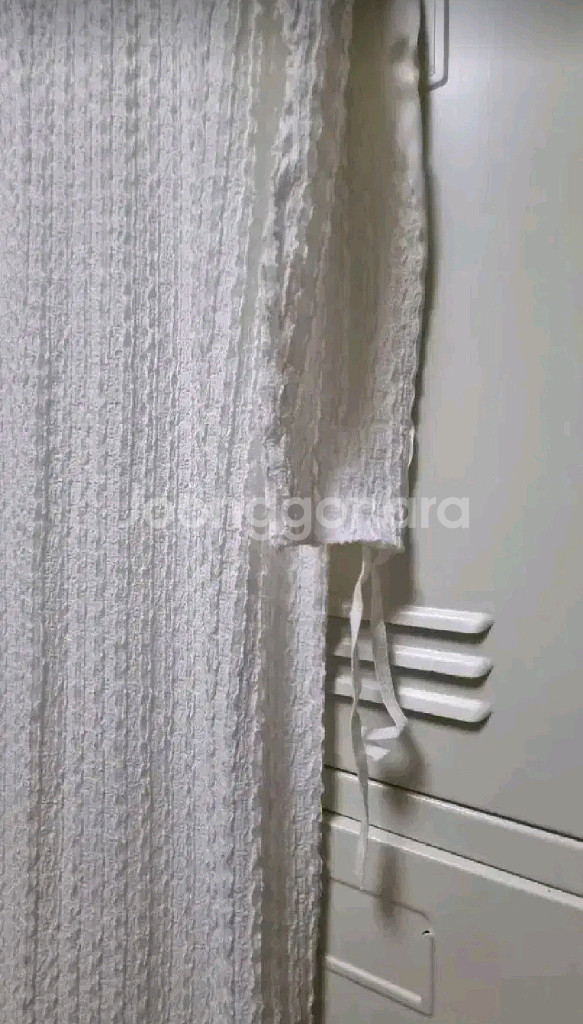 리본타이 나흐 펀칭 원피스 - 아이보리,프리--7