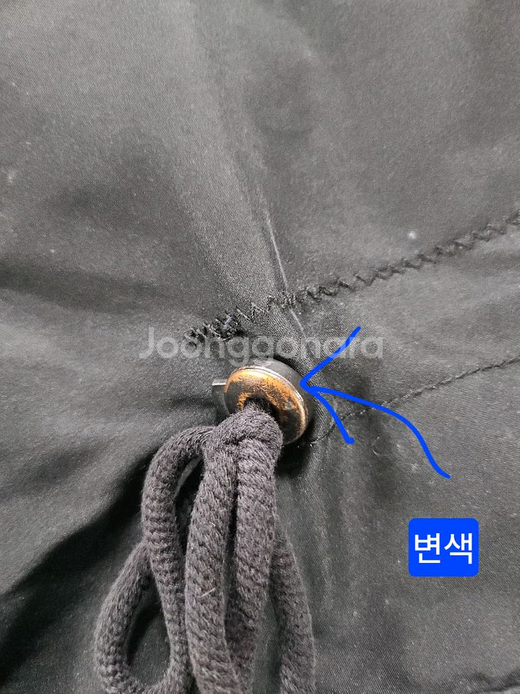 나이스클랍 후드 퍼 블랙 패딩 야상 점퍼 M--6