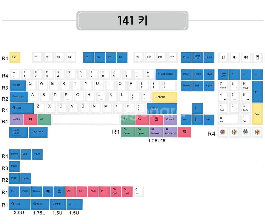 사오파오 분필 키보드 키캡 141키--2