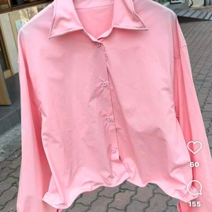 와이어 블라우스 코랄핑크 새상품