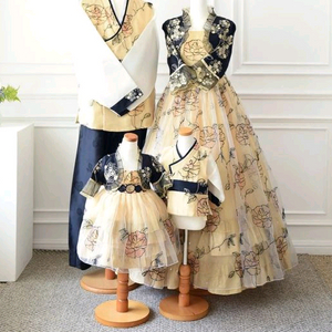 황금 꽃무늬 성인 남자 남성 한복 판매(대여비로 구매하세요) 이미지