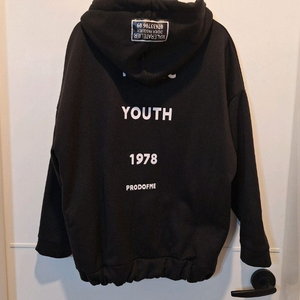 블랙 기모 여성 후드 집업 이미지