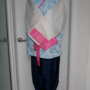 한글 하늘 핑크 성인 남자 남성 한복 판매(대여비로 구매하세요) 이미지