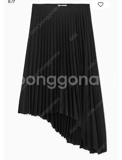 <택있음>COS애시메트릭 플리티드 미디스커트(34/블랙--0