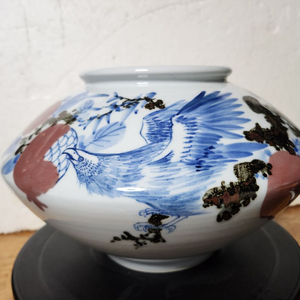 청하 철화백자 연시 수리문 바둑알 자기 이미지