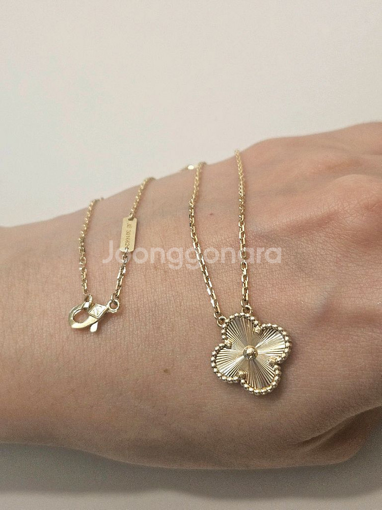 18k 골드 클로버 목걸이--0