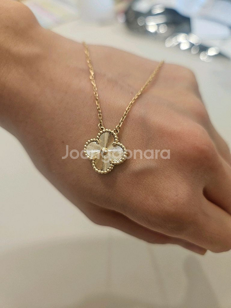 18k 골드 클로버 목걸이--1