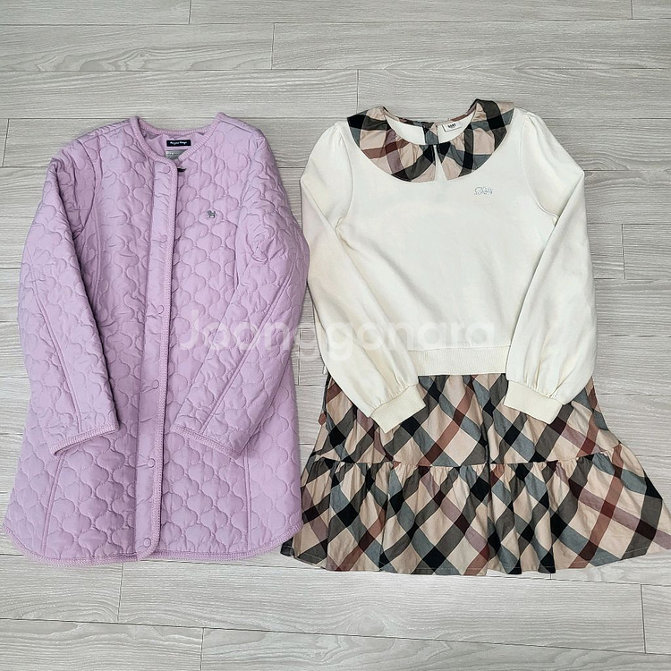 블루독 퀼팅 코트 155사이즈& 닥스키즈 원피스150사이즈(상태최상)--0