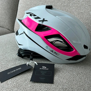 자전거헬멧. 랭킹 R1X 화이트 네온핑크 헬멧 M/L