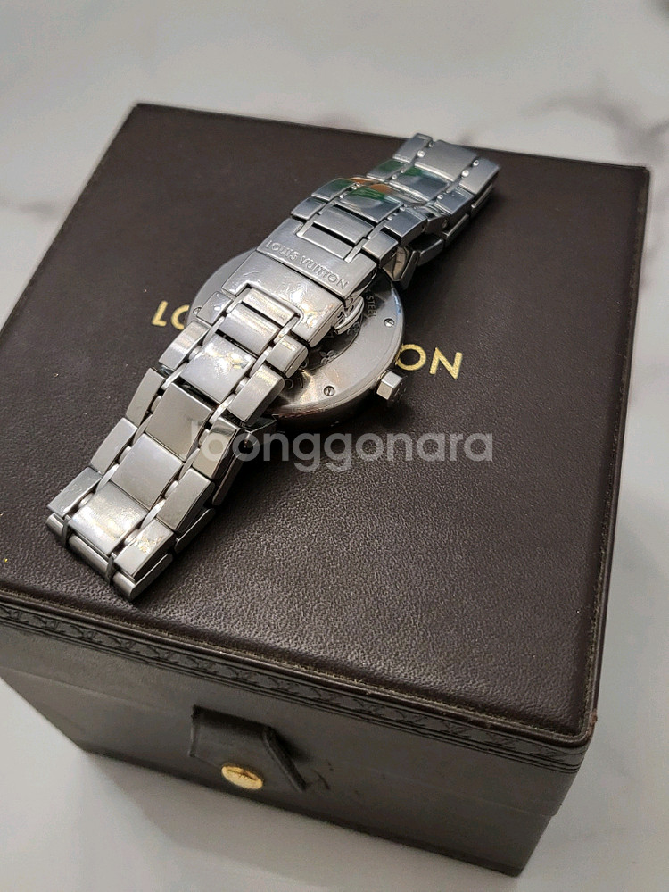 루이비통 땅부르 스틸 밴드 남성 시계 남자 팔찌--5