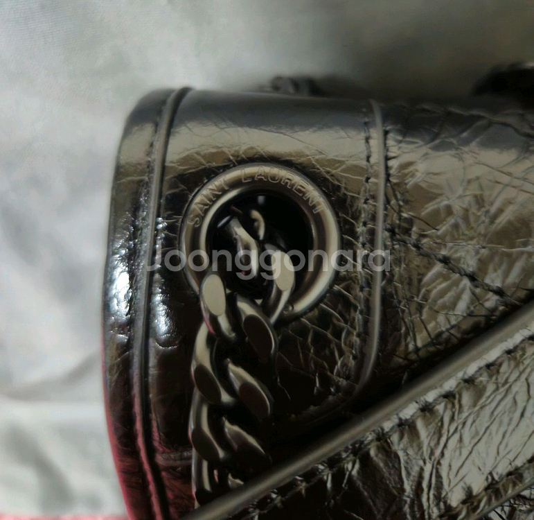 생로랑 니키백 미디엄 블랙체인--4