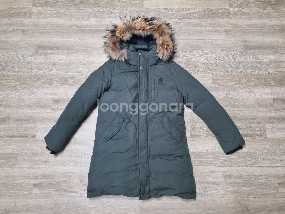 빈폴 카키 롱패딩(사이즈 90) 팝니다--0