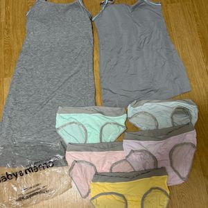 baby&mama 수유나시 원피스 + 팬티5종세트