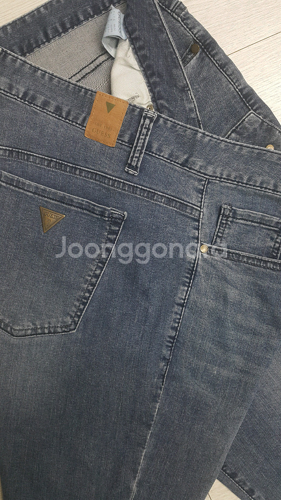 GUESS 게스(사방스판) 금장청바지 35인치(No.785)드라이완료!--0