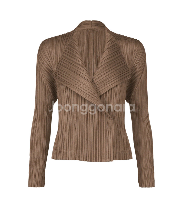 이세이미야케 플리츠플리즈 자켓 플리츠 자켓 브라운 3사이즈--0