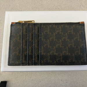 CELINE / 트리옹프&램스킨 지퍼 컴팩트 카드지갑