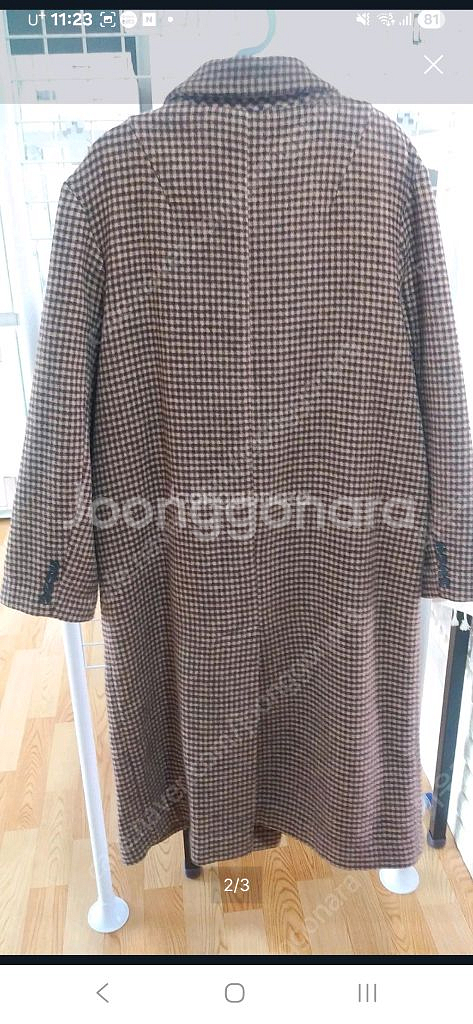 에잇세컨즈 체크 코트 롱코트 프리사이즈 25000원. 상태좋음 예쁨--1