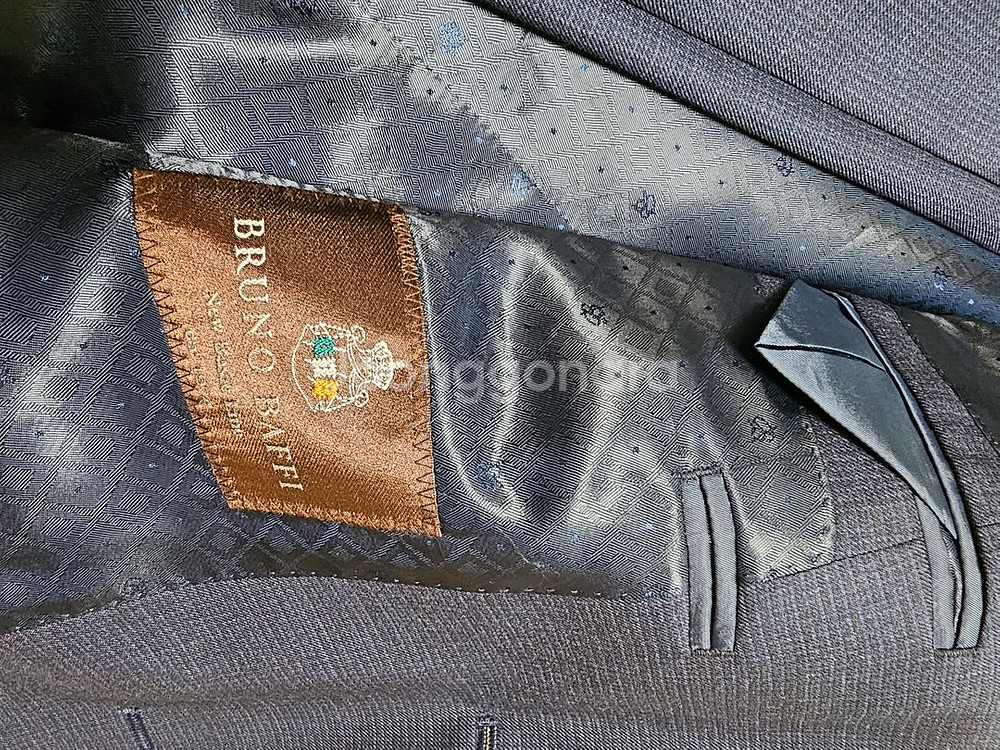 남성 정장 세트 순모 체크네이비 105 새상품 추동복--1