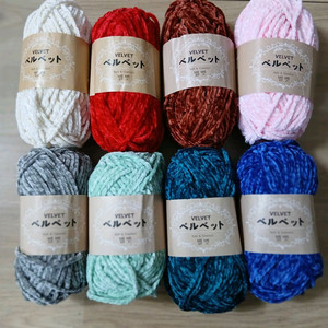 니트클로버 벨벳 뜨개실 미개봉 무료배송 일괄급처 우동사 코바늘