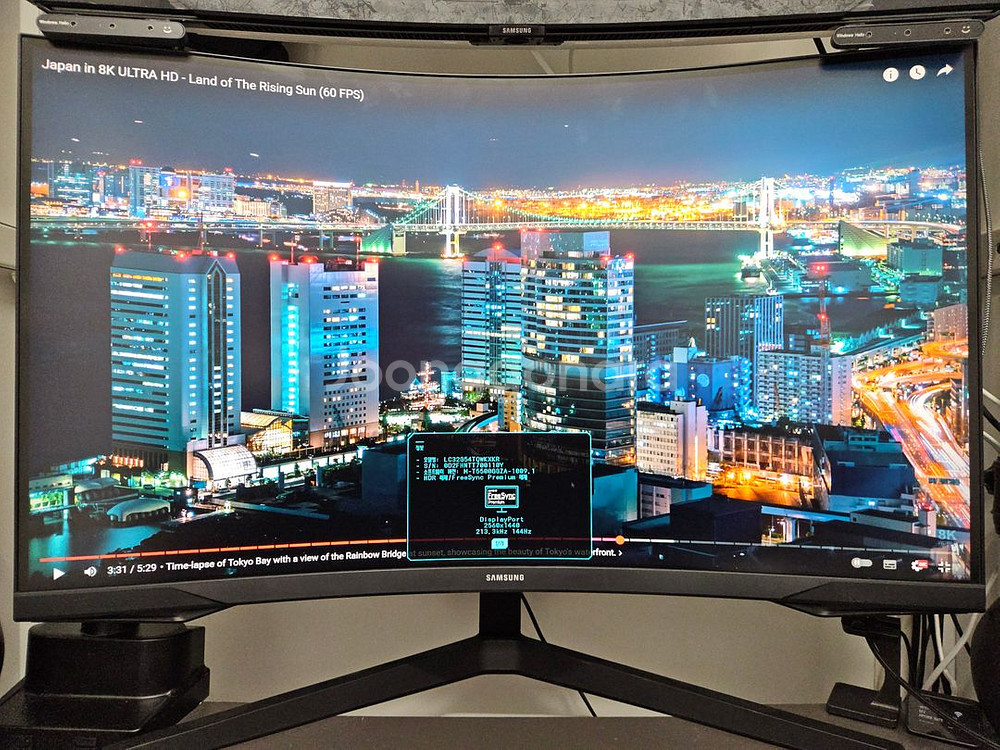 삼성 32인치 게이밍 모니터 144Hz 커브드 + 모니터암--0