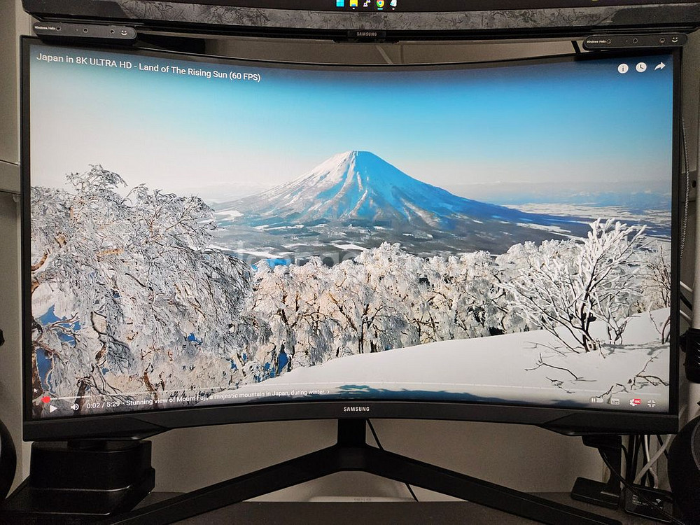 삼성 32인치 게이밍 모니터 144Hz 커브드 + 모니터암--4