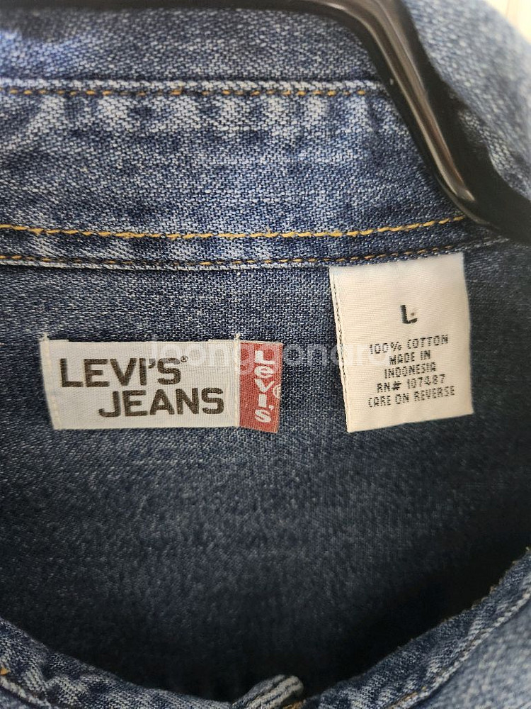 (2XL)리바이스 남성 데님 셔츠 청남방--5