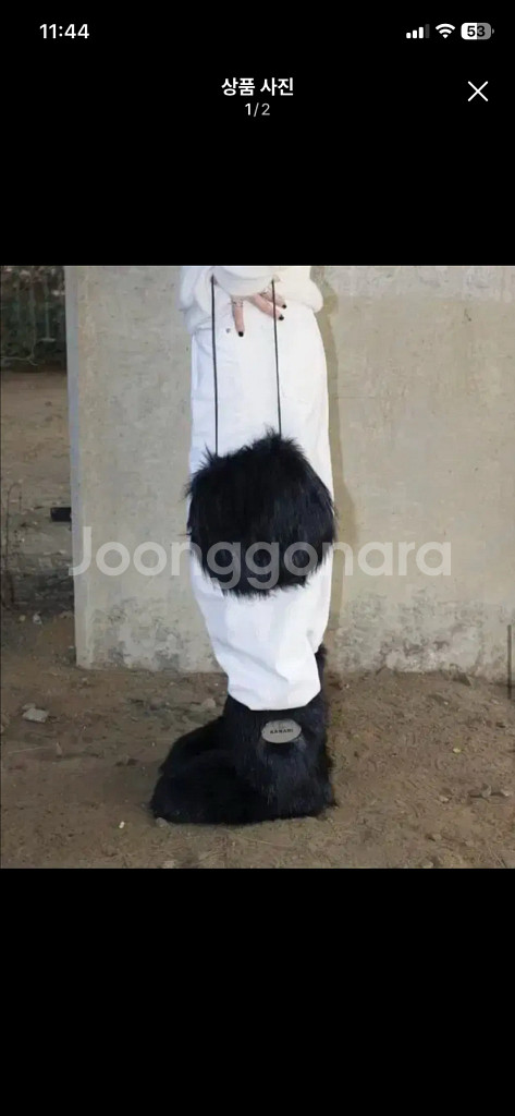 카나리kanari 미니 털가방 실버--0