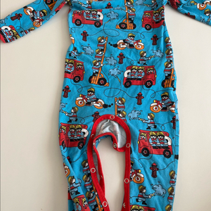 스마포크 소방차 패턴 긴팔 바디슈트 80