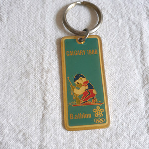 캐나다 캘거리 올림픽 바이애슬론 기념 열쇠고리 크로스컨트리 사격 키링