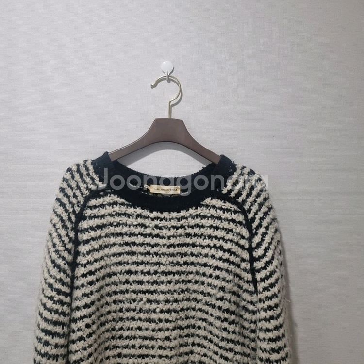 스트라이프 니트 스웨터--2