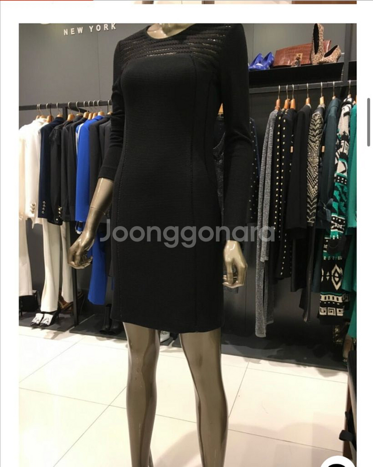 연말룩 제시뉴욕 블랙 시스루 미니원피스--2